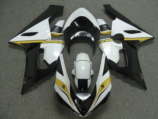 Carénages Moto Kawasaki ZX6R 2005-2006 - Blanc Noir Jaune
