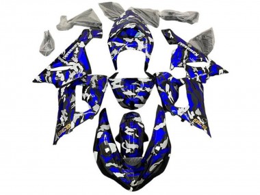 Carénages Moto Kawasaki ZX6R 2005-2006 - Bleu Camouflage