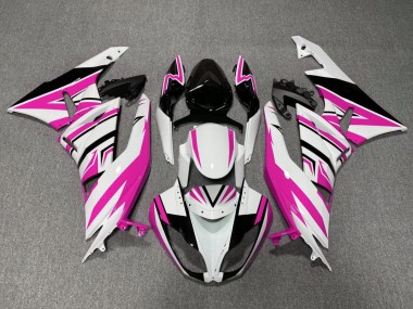 Carénages Moto Kawasaki ZX6R 2009-2012 - Blanc Rose Noir