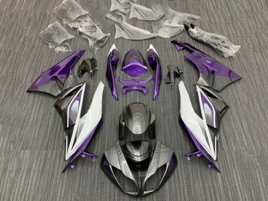 Carénages Moto Kawasaki ZX6R 2009-2012 - Violet Blanc Argent Noir