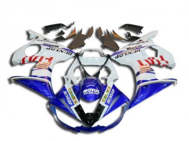 Carénages Moto Yamaha YZF R6 2003-2004 - Blanc Bleu Rouge Fiat Motul Dunlop Michelin