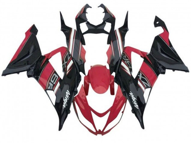 Carénages Moto Kawasaki ZX6R 2013-2018 - Rouge Noir Blanc