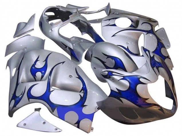 Carénages Moto Suzuki GSXR1000 1996-2007 - Argent Bleu Tribal