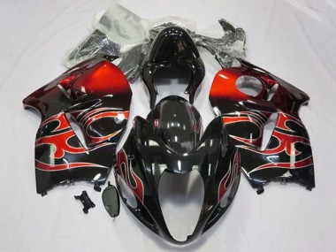 Carénages Moto Suzuki GSXR1000 1996-2007 - Noir Brillant Rouge Tribal