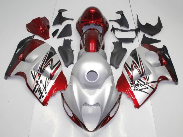 Carénages Moto Suzuki GSXR1000 1996-2007 - Argent Bonbon Rouge Noir