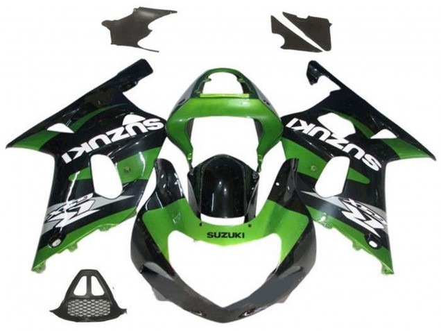 Carénages Moto Suzuki GSXR1000 2000-2002 - Vert Noir Brillant Gris Blanc