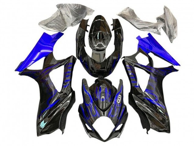 Carénages Moto Suzuki GSXR 1000 2005-2006 - Noir Bleu Flamme