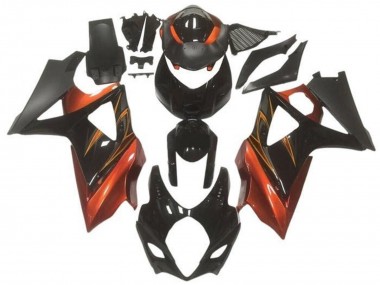 Carénages Moto Suzuki GSXR 1000 2005-2006 - Noir Brillant Noir Mat Orange