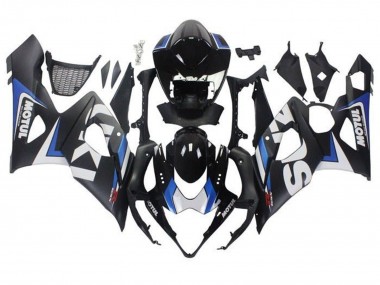 Carénages Moto Suzuki GSXR 1000 2005-2006 - Noir Mat Bleu Blanc