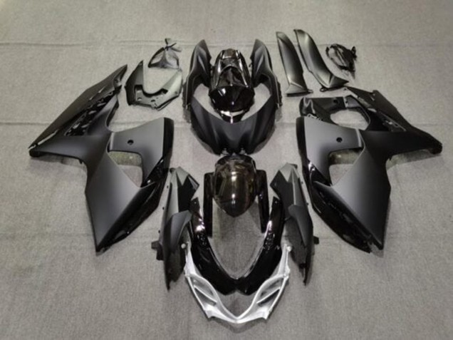 Carénages Moto Suzuki GSXR 1000 2009-2016 - Noir Mat Noir Brillant Argent