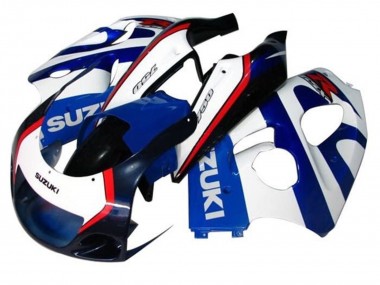 Carénages Moto Suzuki GSXR 600 / GSXR 750 1996-2000 - Bleu Blanc Bleu Foncé Rouge