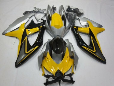 Carénages Moto Suzuki GSXR 600 / GSXR 750 2008-2010 - Jaune Argent Gris Noir