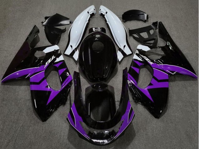 Carénages Moto Yamaha YZF600R Thundercat 1996-2007 - Noir Brillant Violet Blanc