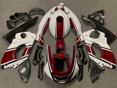 Carénages Moto Yamaha YZF600R Thundercat 1996-2007 - Blanc Rouge Foncé