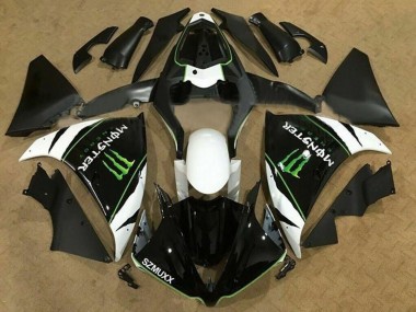 Carénages Moto Yamaha YZF 1000 R1 2009-2011 - Blanc Noir Vert Monstre Energy