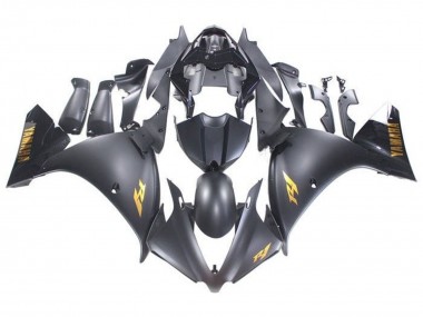 Carénages Moto Yamaha YZF 1000 R1 2009-2011 - Noir Mat Or Décalque