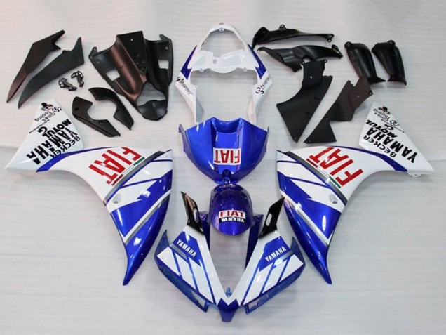 Carénages Moto Yamaha YZF 1000 R1 2009-2011 - Blanc Bleu Rouge Fiat