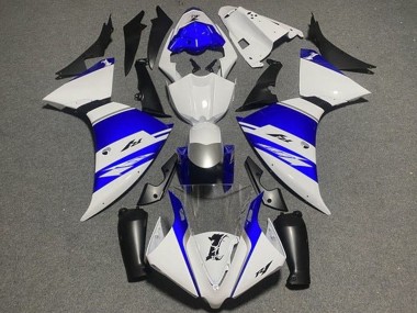 Carénages Moto Yamaha YZF 1000 R1 2009-2011 - Blanc Bleu Argent Noir Bande
