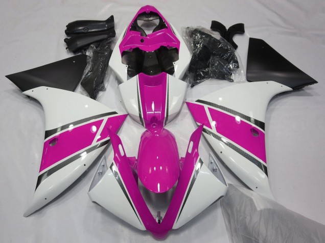 Carénages Moto Yamaha YZF 1000 R1 2009-2011 - Blanc Rose Noir