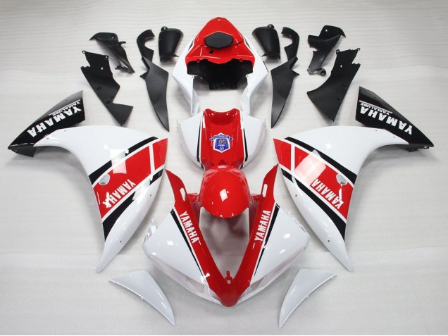 Carénages Moto Yamaha YZF 1000 R1 2009-2011 - Blanc Rouge Noir