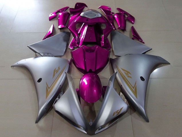 Carénages Moto Yamaha YZF 1000 R1 2012-2014 - Argent Mat Rose