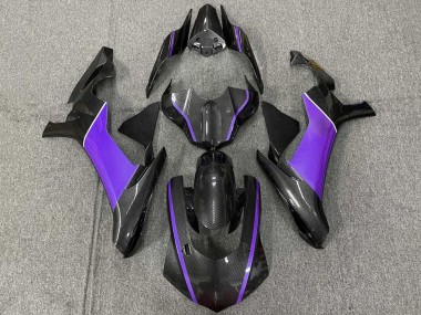 Carénage Moto Yamaha YZF 1000 R1 2015-2019 - Fausse Fibre de Carbone Violet