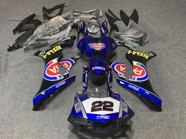 Carénages Moto Yamaha YZF 1000 R1 2020-2025 - Bleu Blanc Noir Rouge Pata