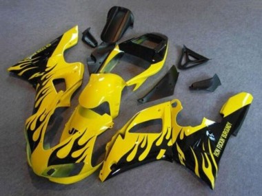 Carénages Moto Yamaha YZF 1000 R1 1998-1999 - Jaune Noir Flamme