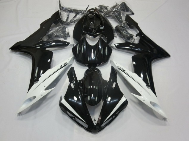 Carénages Moto Yamaha YZF 1000 R1 2004-2006 - Noir Brillant Blanc