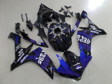 Carénages Moto Yamaha YZF 1000 R1 2007-2008 - Noir Bleu Violet Blanc Rossi