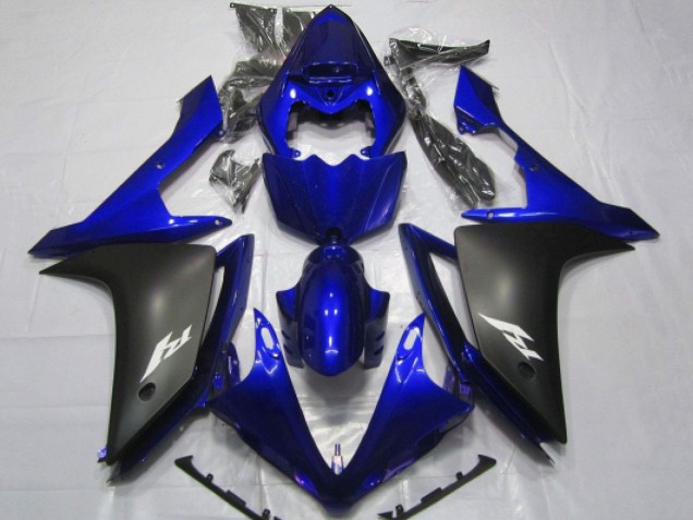 Carénages Moto Yamaha YZF 1000 R1 2007-2008 - Bleu Noir Mat