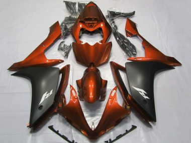 Carénages Moto Yamaha YZF 1000 R1 2007-2008 - Orange Noir Mat