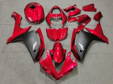 Carénages Moto Yamaha YZF 1000 R1 2007-2008 - Rouge Noir Mat