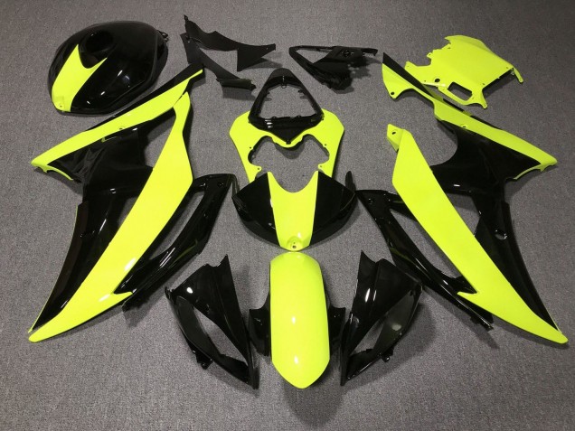 Carénages Moto Yamaha YZF R6 2008-2016 - Jaune Noir Brillant