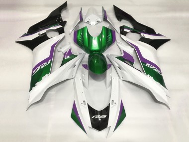 Carénages Moto Yamaha YZF R6 2017-2025 - Blanc Vert Violet Noir