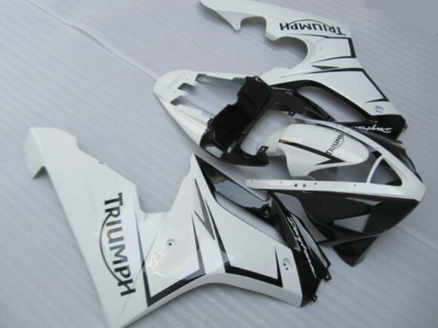Carénages Moto Triumph Daytona 675 Triple 2006-2008 - Blanc Noir Brillant
