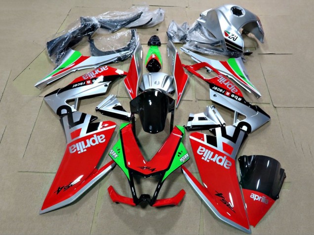 Carénages Moto Aprilia RS4 50 125 2012-2018 - Argent Rouge Vert Noir Brillant