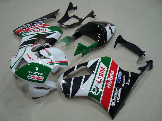 Kits Carénage Moto ABS Honda VTR1000 2000-2006 - Blanc Rouge Vert Noir Brillant Castrol