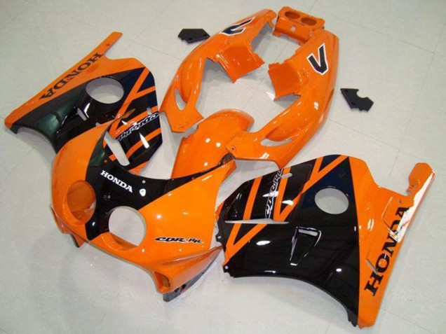 Carénages Moto Honda CBR250RR MC22 1990-1998 - Orange Noir Brillant
