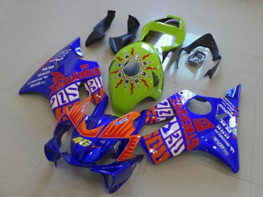 Carénages Moto Honda CBR600 F4i 2001-2003 - Jaune Bleu Orange Rossi 46