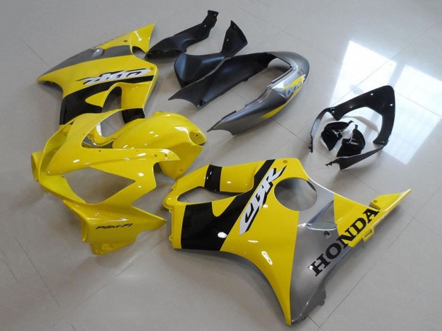 Carénages Moto Honda CBR600 F4i 2004-2007 - Jaune Argent Noir Brillant