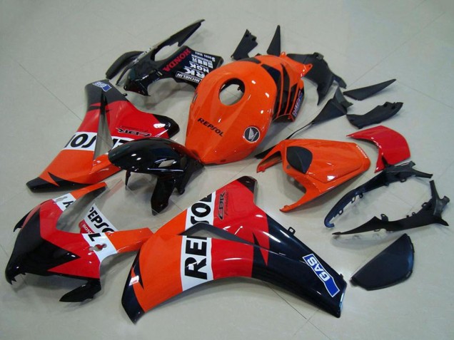 Carénages ABS Honda CBR1000RR 2008-2011 - Orange Blanc Rouge Noir Brillant Repsol