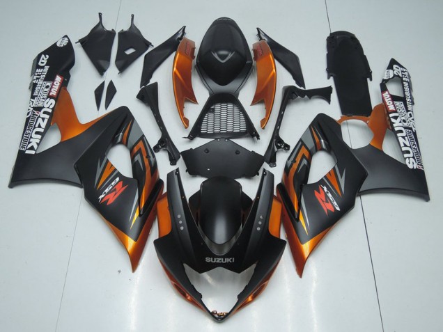 Carénage Moto Suzuki GSXR 1000 2005-2006 - Noir Mat Orange
