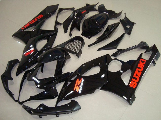 Carénages Moto Suzuki GSXR 1000 2005-2006 - Noir Brillant Rouge Décalque