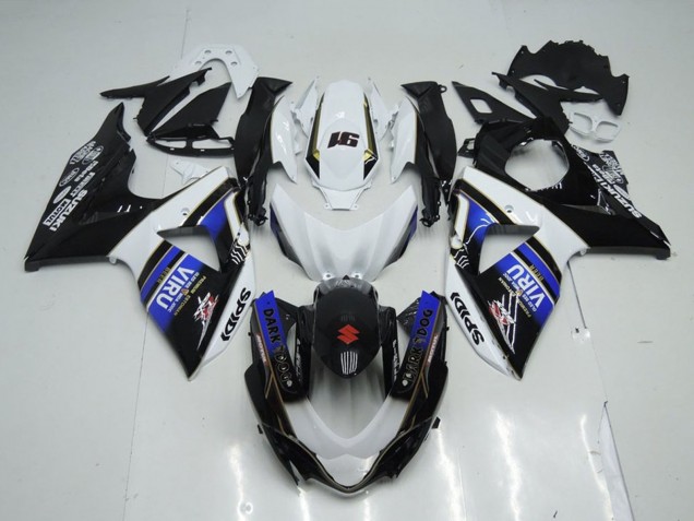 Carénages Moto Suzuki GSXR 1000 2009-2016 - Blanc Bleu Noir Viru