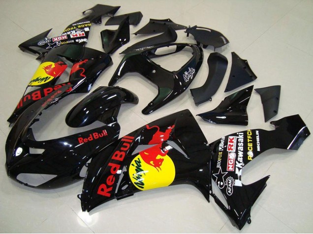 Carénages Moto Kawasaki ZX10R 2006-2007 - Noir Brillant Jaune Red Bull