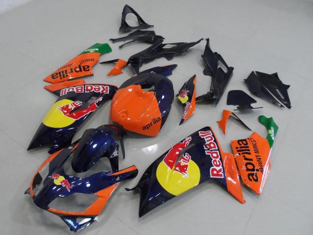 Carénages Moto Aprilia RS125 2006-2011 - Orange Rouge Jaune Bleu Foncé Red Bull