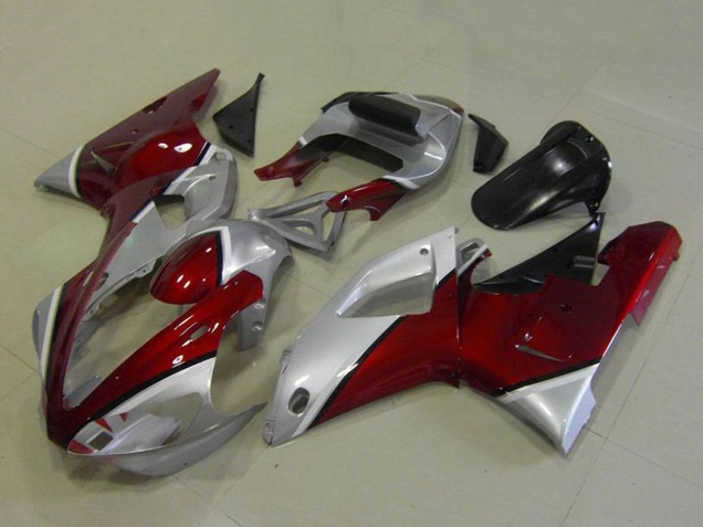 Carénages Moto Yamaha YZF R1 2000-2001 - Argent Rouge Marron