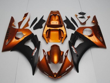 Carénages Moto Yamaha YZF R6 2003-2004 - Orange Noir Mat
