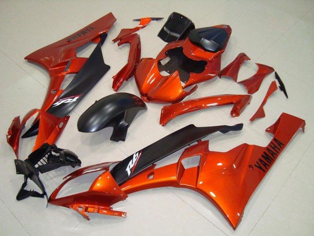 Carénage Moto Yamaha YZF R6 2006-2007 - Orange Noir Mat